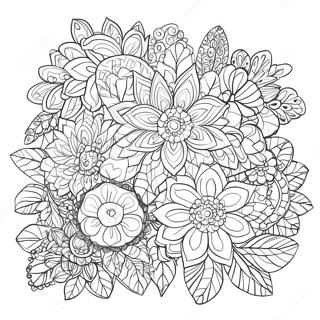 Colorful Crochet Flowers Coloring Page 25294-20461