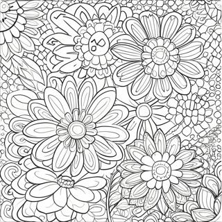 Colorful Crochet Flowers Coloring Page 25294-20462