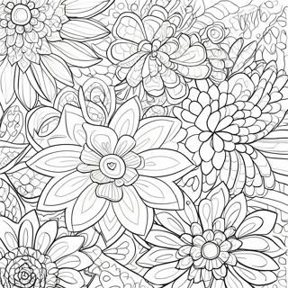 Colorful Crochet Flowers Coloring Page 25294-20463