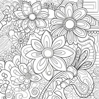 Colorful Crochet Flowers Coloring Page 25294-20464