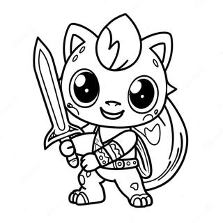 Cute Monster Hunter With Sword Coloring Page 25314-20481