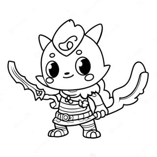 Cute Monster Hunter With Sword Coloring Page 25314-20482