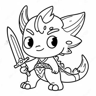 Cute Monster Hunter With Sword Coloring Page 25314-20483