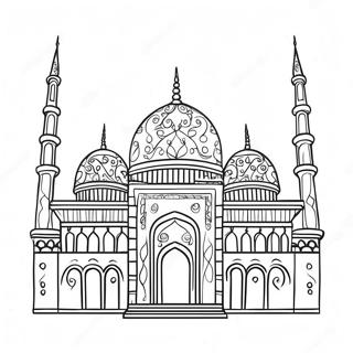 Beautiful Mosque Coloring Page 2532-2135