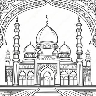 Beautiful Mosque Coloring Page 2532-2136