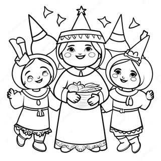 Las Posadas Traditional Celebration Coloring Page 25333-20491