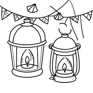 Las Posadas Festive Lanterns Coloring Page 25334-20496