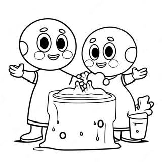 Handwashing Fun Characters Coloring Page 25373-20524