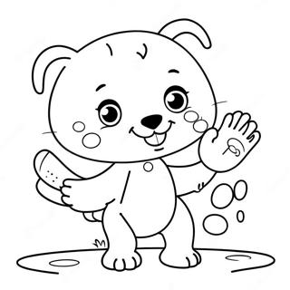 Cute Animals Handwashing Coloring Page 25374-20533