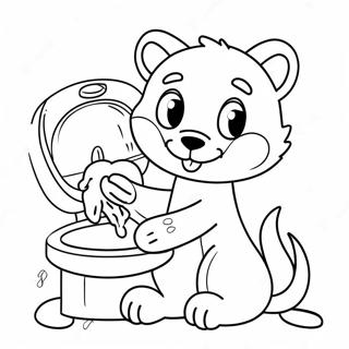 Cute Animals Handwashing Coloring Page 25374-20536