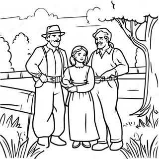 Pioneer Family In The Countryside Coloring Page 25384-20530