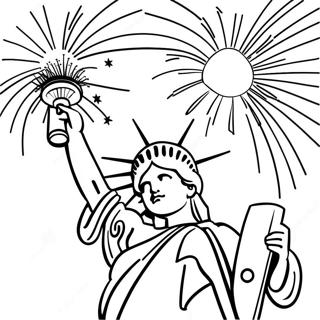 Statue Of Liberty With Fireworks Coloring Page 25394-20541