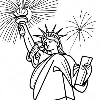 Statue Of Liberty With Fireworks Coloring Page 25394-20544