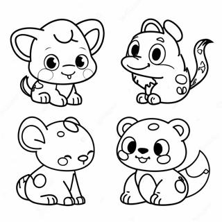 Colorful Animals Spot The Difference Coloring Page 25414-20556