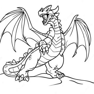 Fierce Dragon Master In Battle Coloring Page 25434-20569