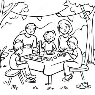 Family Bbq Picnic Coloring Page 25454-20586