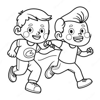 Energetic Kids Playing Sports Coloring Page 25464-20590