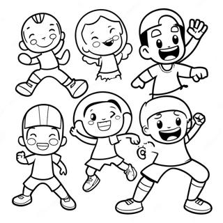 Energetic Kids Playing Sports Coloring Page 25464-20591