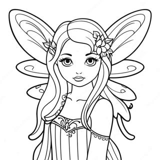 Elegant Gothic Fairy With Wings Coloring Page 25474-20601