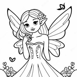 Elegant Gothic Fairy With Wings Coloring Page 25474-20602