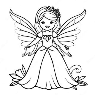 Elegant Gothic Fairy With Wings Coloring Page 25474-20603