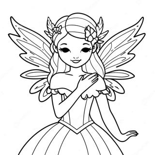 Elegant Gothic Fairy With Wings Coloring Page 25474-20604