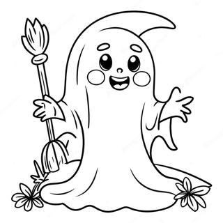 Adorable Halloween Ghost Coloring Page 25504-20624