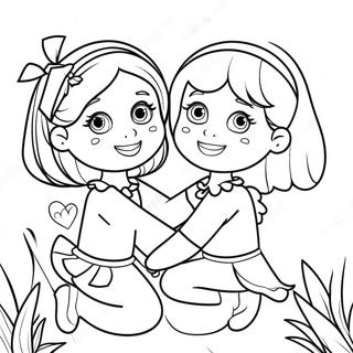 Sisters Playing Together Coloring Page 25583-20686