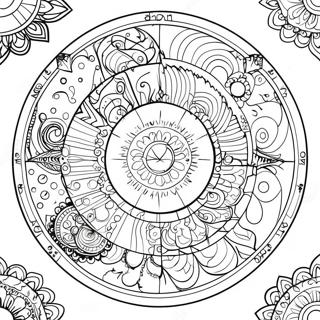 Colorful Astrology Mandala Coloring Page 25594-20701