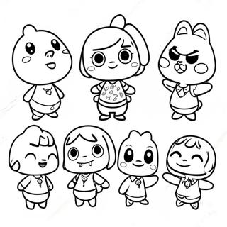 Cute Animal Crossing Characters Coloring Page 2562-2161