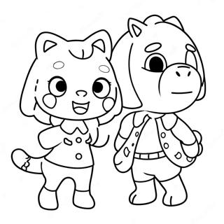 Cute Animal Crossing Characters Coloring Page 2562-2164