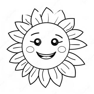 Joyful Sun With Smiling Face Coloring Page 25633-20722