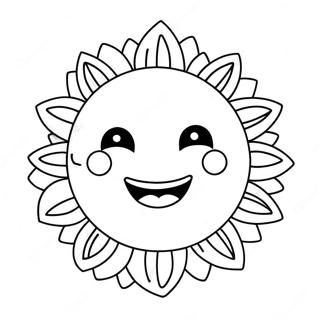 Joyful Sun With Smiling Face Coloring Page 25633-20723