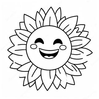 Joyful Sun With Smiling Face Coloring Page 25633-20724