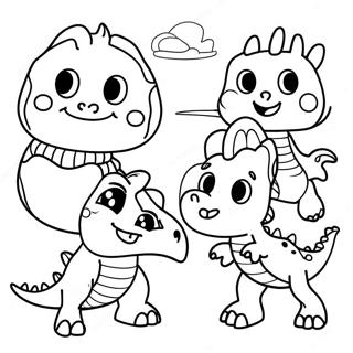 Cute Dino Ranch Characters Coloring Page 25644-20743