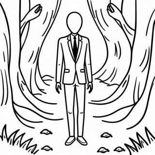 Slender Man In The Forest Coloring Page 25654-20746