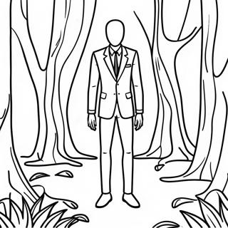 Slender Man In The Forest Coloring Page 25654-20747