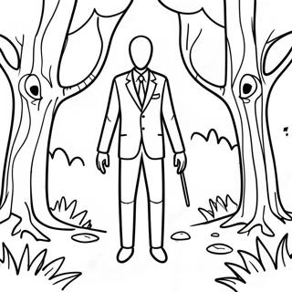 Slender Man In The Forest Coloring Page 25654-20748