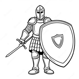 Brave Knight With Shield Coloring Page 25684-20773