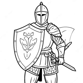 Brave Knight With Shield Coloring Page 25684-20774