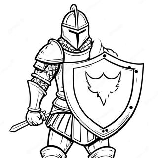 Brave Knight With Shield Coloring Page 25684-20776