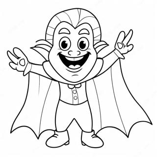 Funny Dracula With A Cape Coloring Page 25694-20777