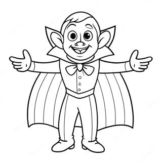 Funny Dracula With A Cape Coloring Page 25694-20779