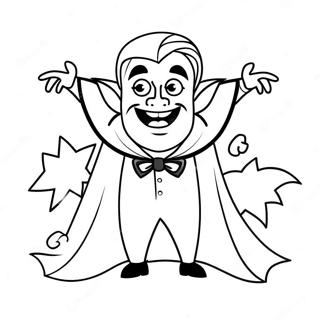 Funny Dracula With A Cape Coloring Page 25694-20780