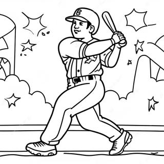 Mike Trout Swinging Bat Coloring Page 25774-20842