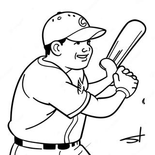 Mike Trout Swinging Bat Coloring Page 25774-20843