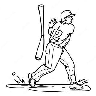 Mike Trout Swinging Bat Coloring Page 25774-20844