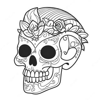 Punk Goth Skull Coloring Page 25783-20848