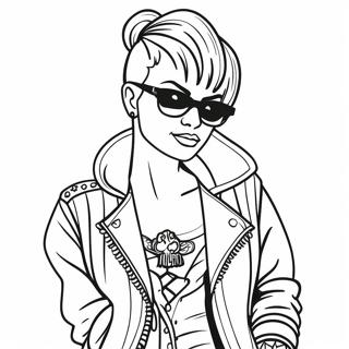 Punk Goth Fashionista Coloring Page 25784-20849