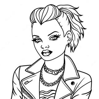 Punk Goth Fashionista Coloring Page 25784-20851